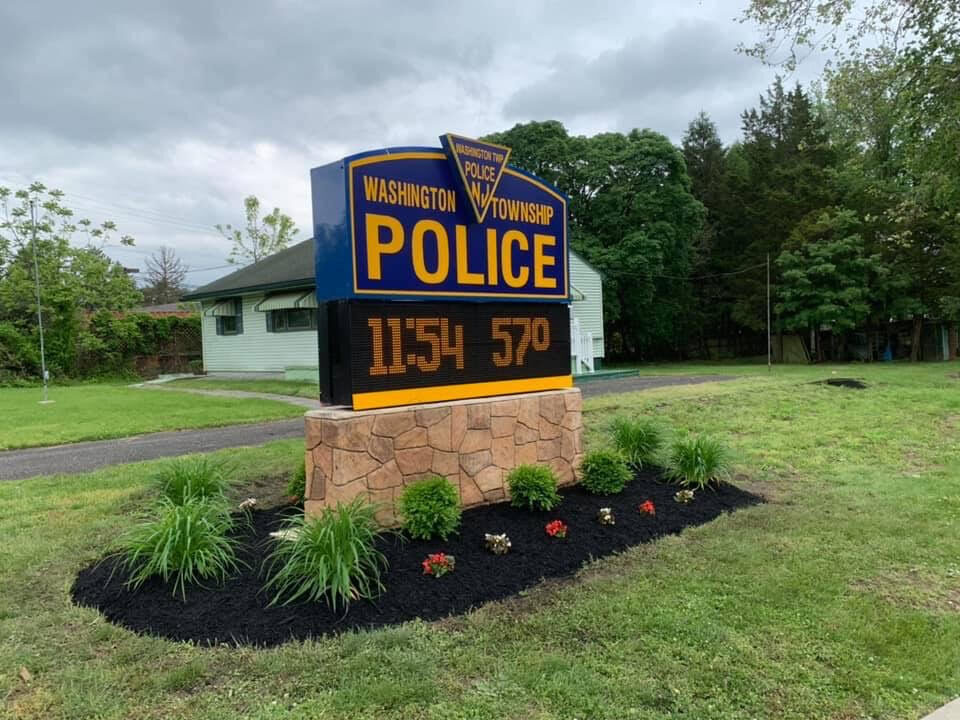 Professionally maintained municipal sign landscape bed